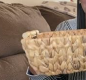 StorageWorks Hand Woven Large Storage Basket with Wooden Handle, Water Hyacinth Wicker Basket for Organization, 2 Pack